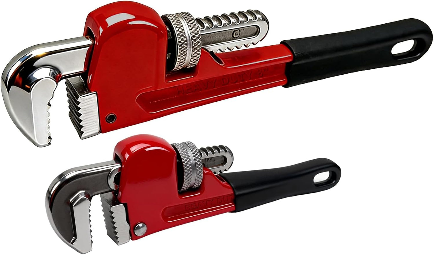 Llave tubo ajustable 6-8pulg recta reparación bricolaje rojo