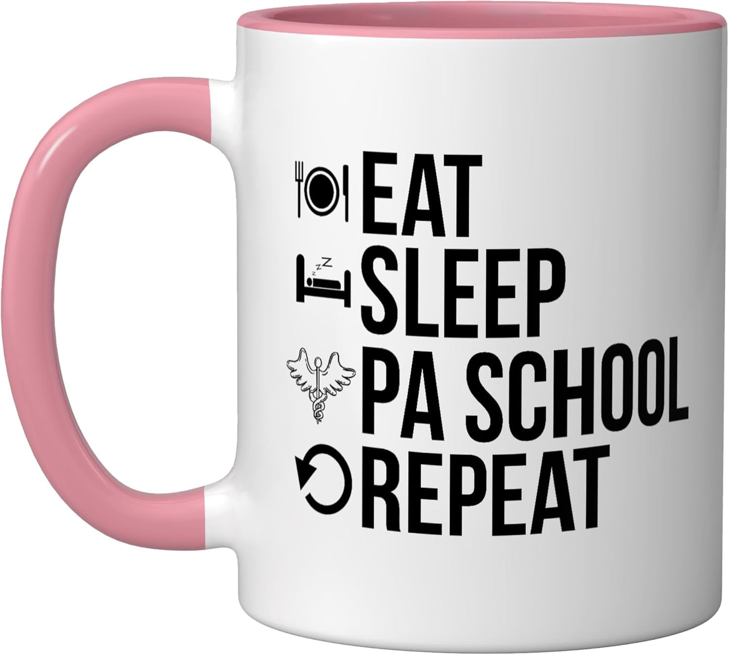 Taza de cerámica PA School Future rosa y blanco