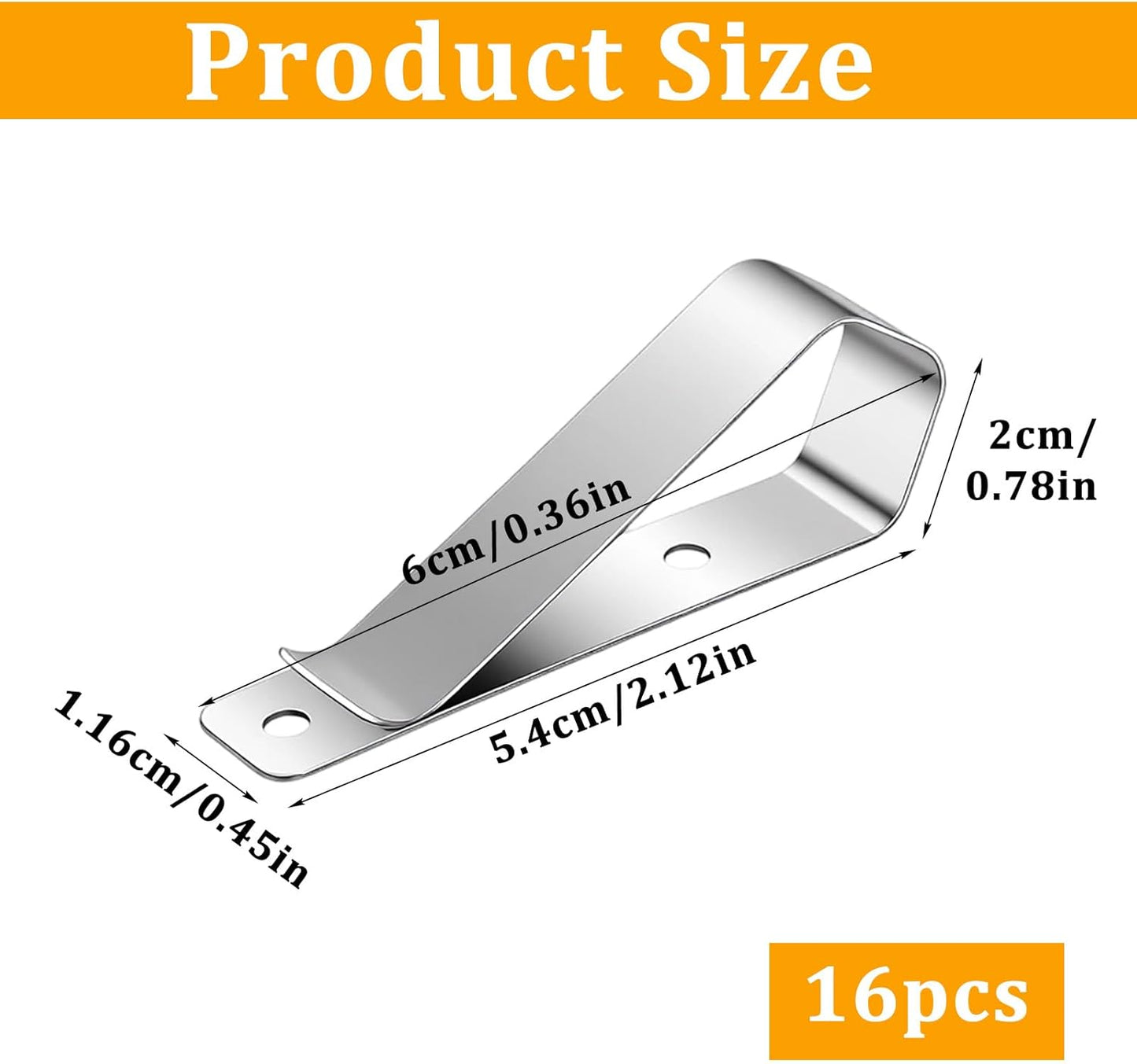 16 Pzas Clip Visera Acero Inox Auto Bricolaje