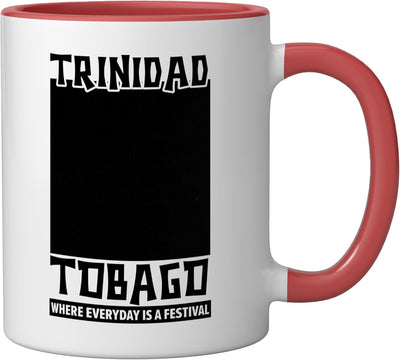 Taza Cerámica Bandera Trinidad y Tobago Rojo/Blanco