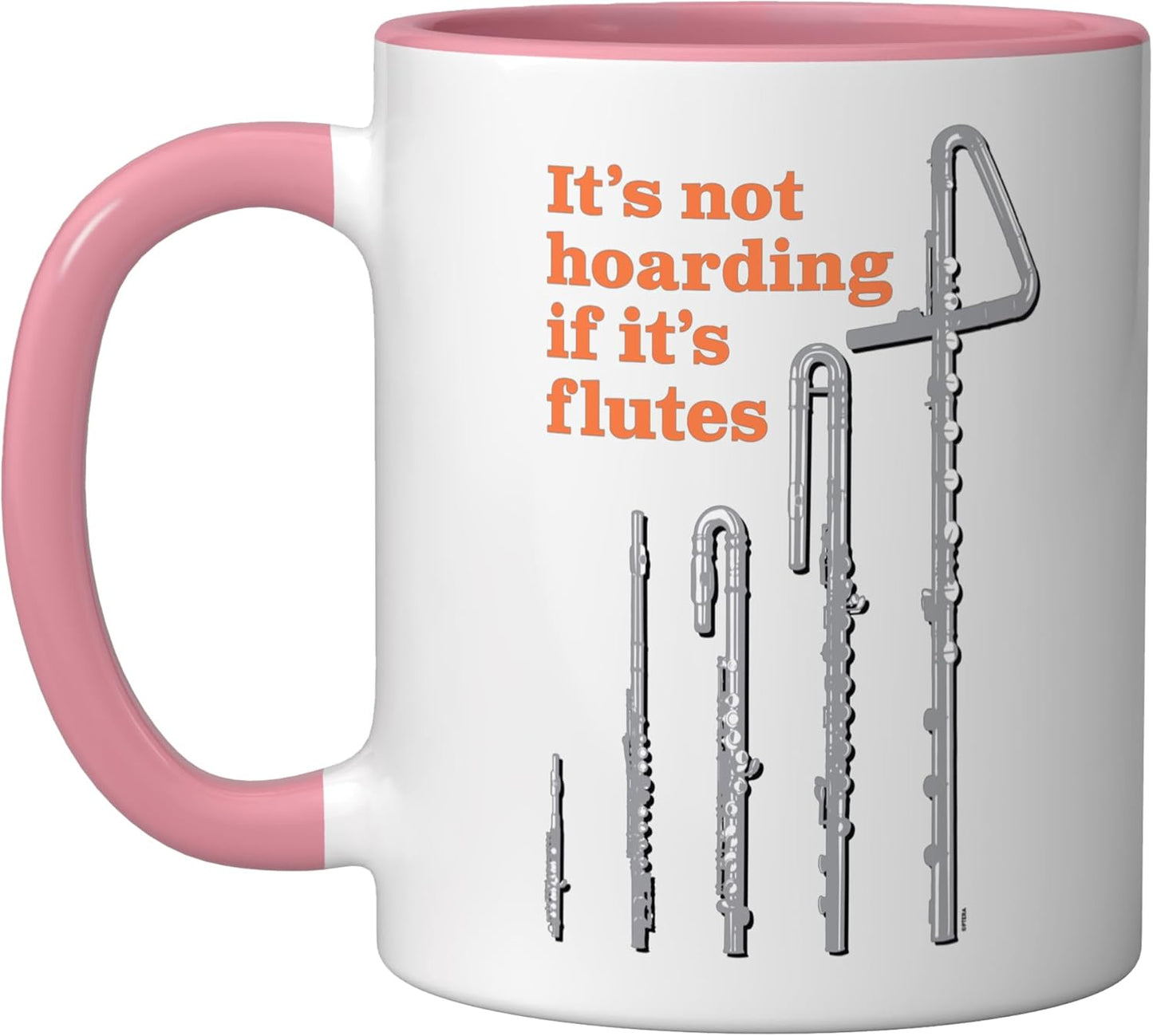 Taza Cerámica Flauta Humor Rosa/Blanco