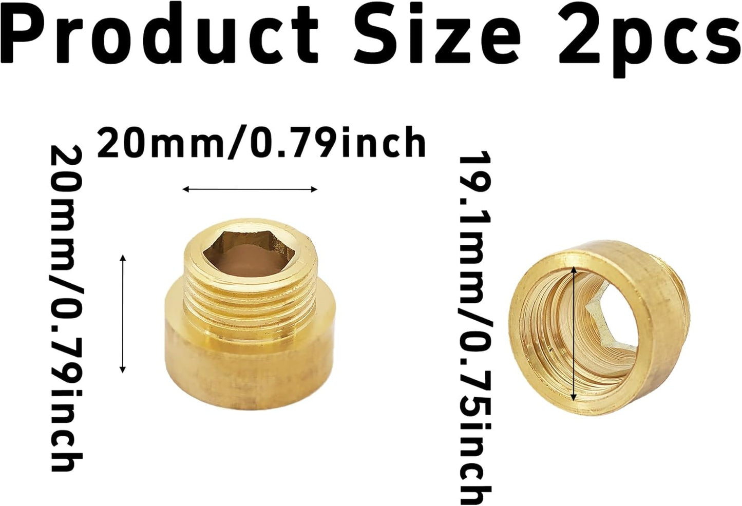 Acoplamiento G1/2 adaptador macho a hembra latón 0.787pulg