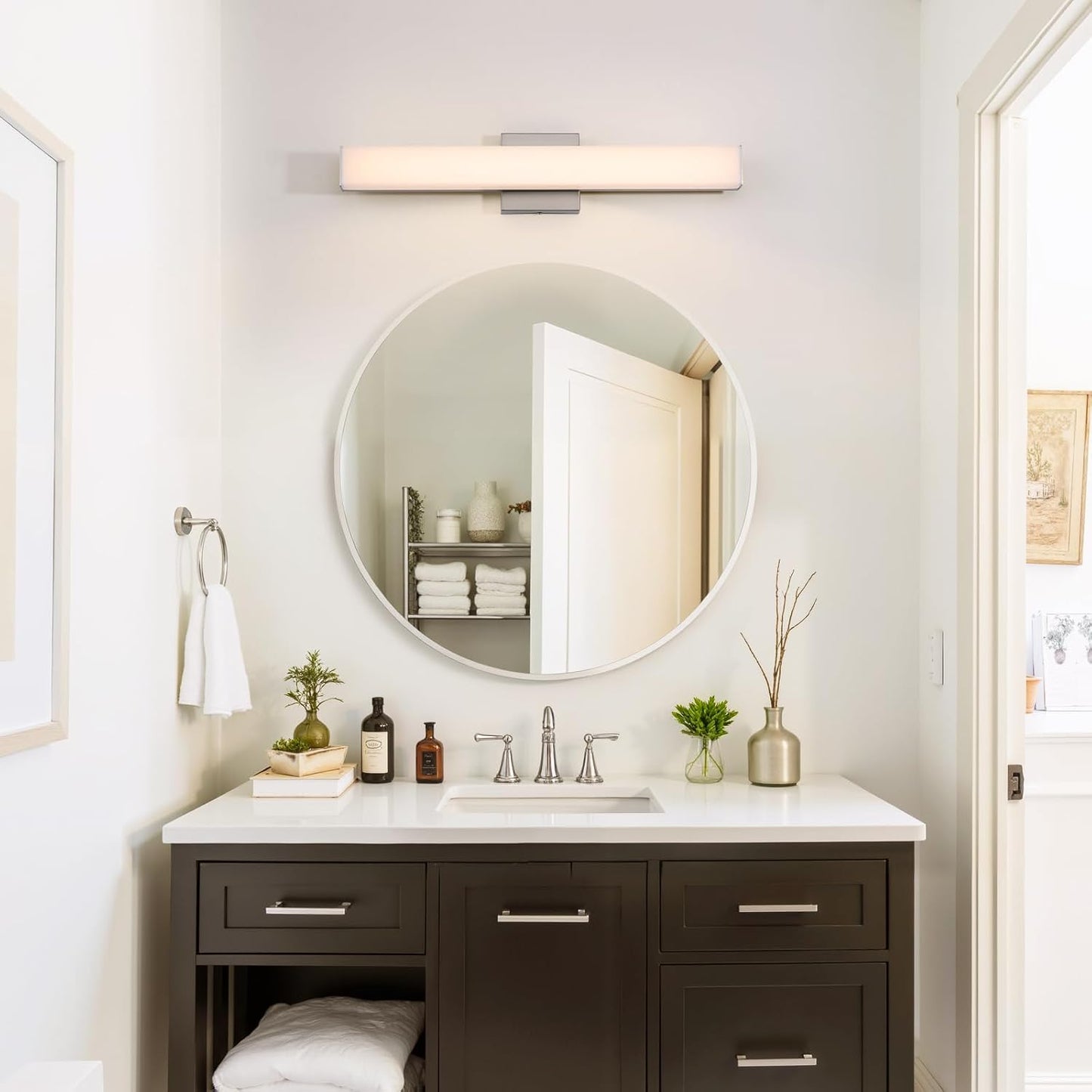 Luz LED baño 23.6pulg moderna color ajustable 18W
