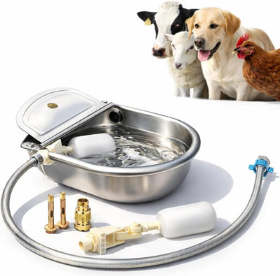 Recipiente agua animales válvula flotador acero inox 304