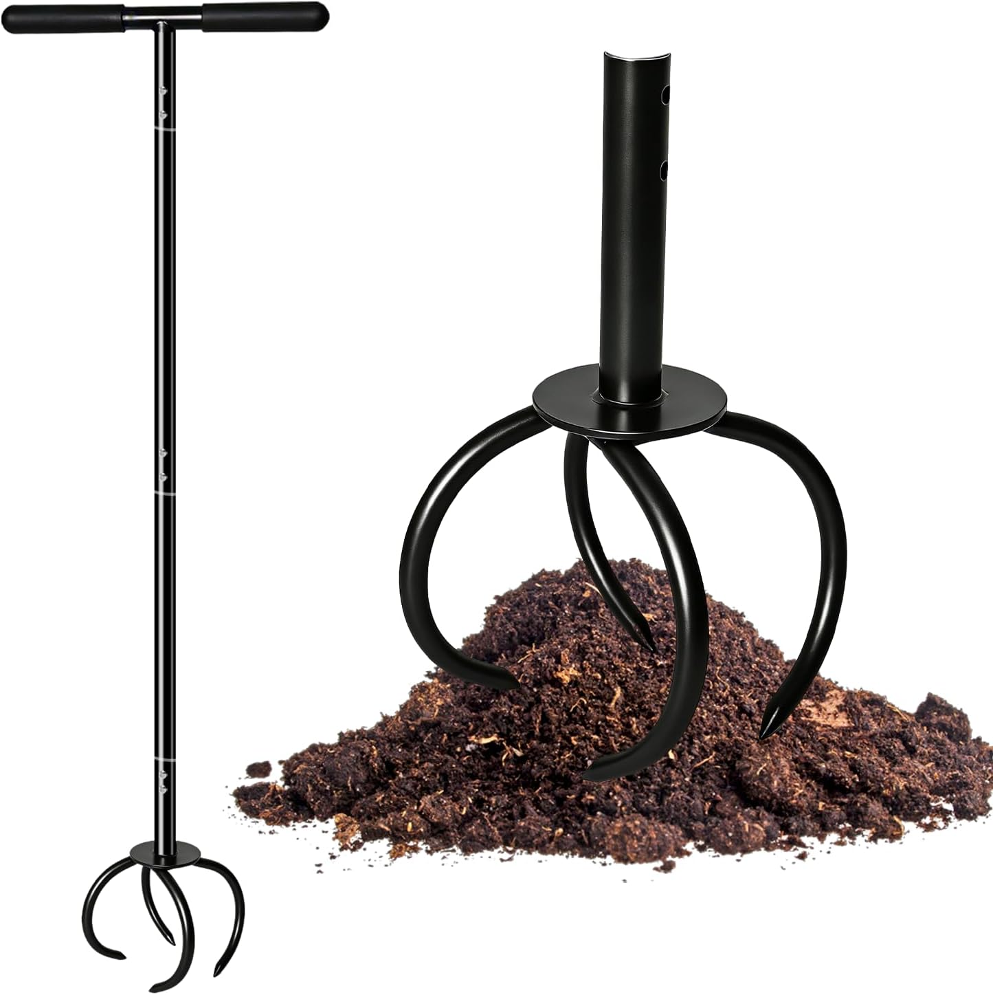Cultivador Giratorio Jardín Púas Acero Mango Ergonómico