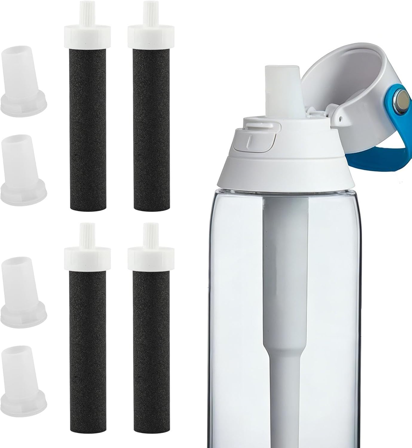 Filtros y boquillas de silicona para botellas Brita 4 unid