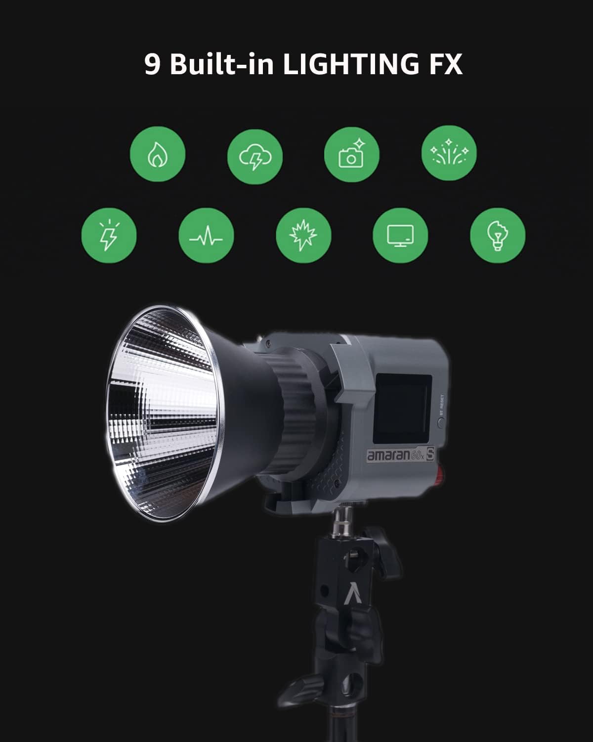 Luz estudio LED Bowens 60x SSI 33300 lux 9 efectos