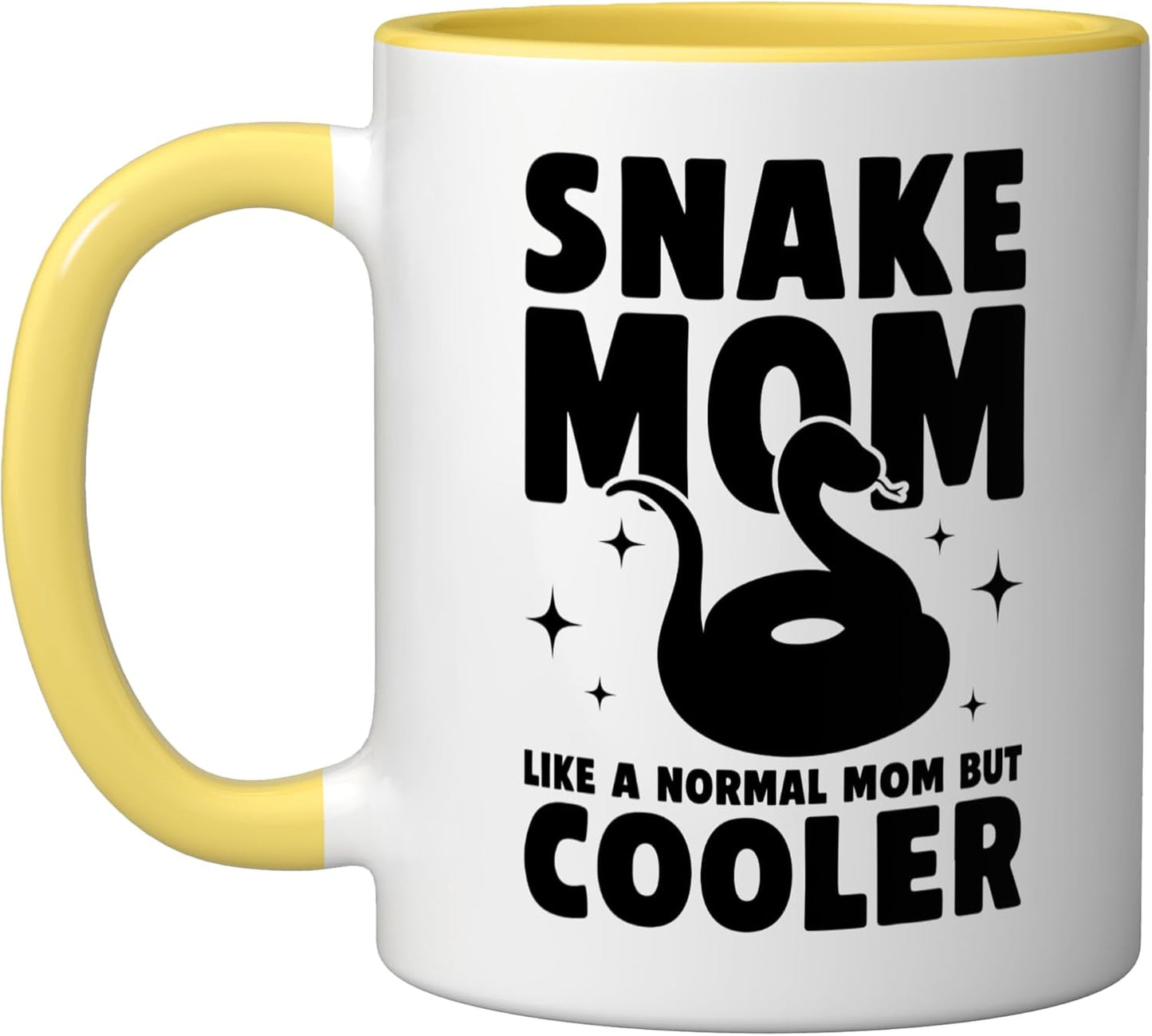 Taza Cerámica Amante Serpiente Amarillo/Blanco