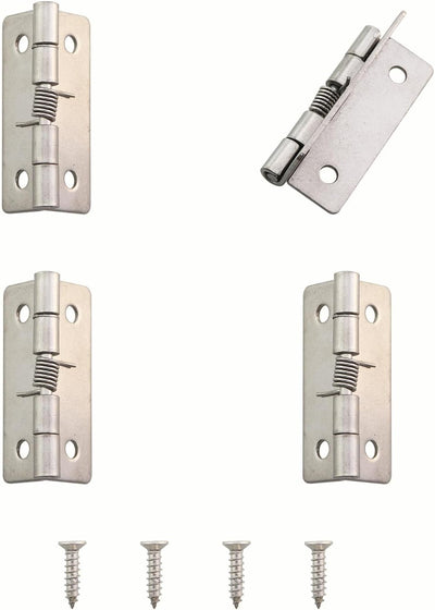 4 Bisagras Resorte Acero Inox 304 2pulg para Gabinete Madera
