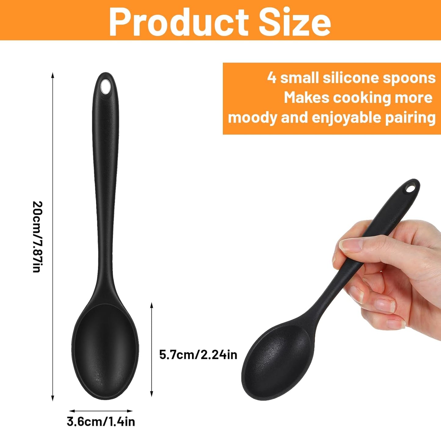 4 cucharas de mezcla de silicona para cocinar y hornear