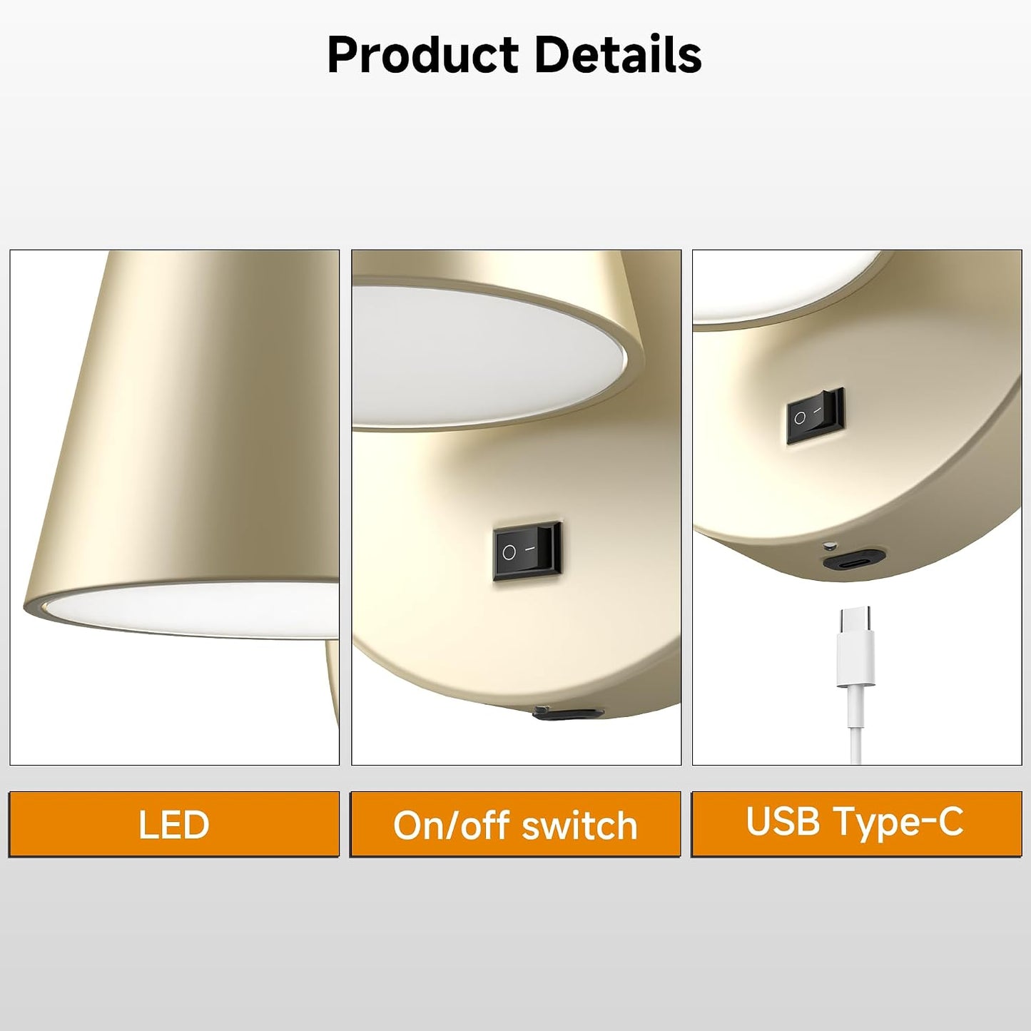 2 Apliques Pared LED Recargables 9000mAh 3CCT