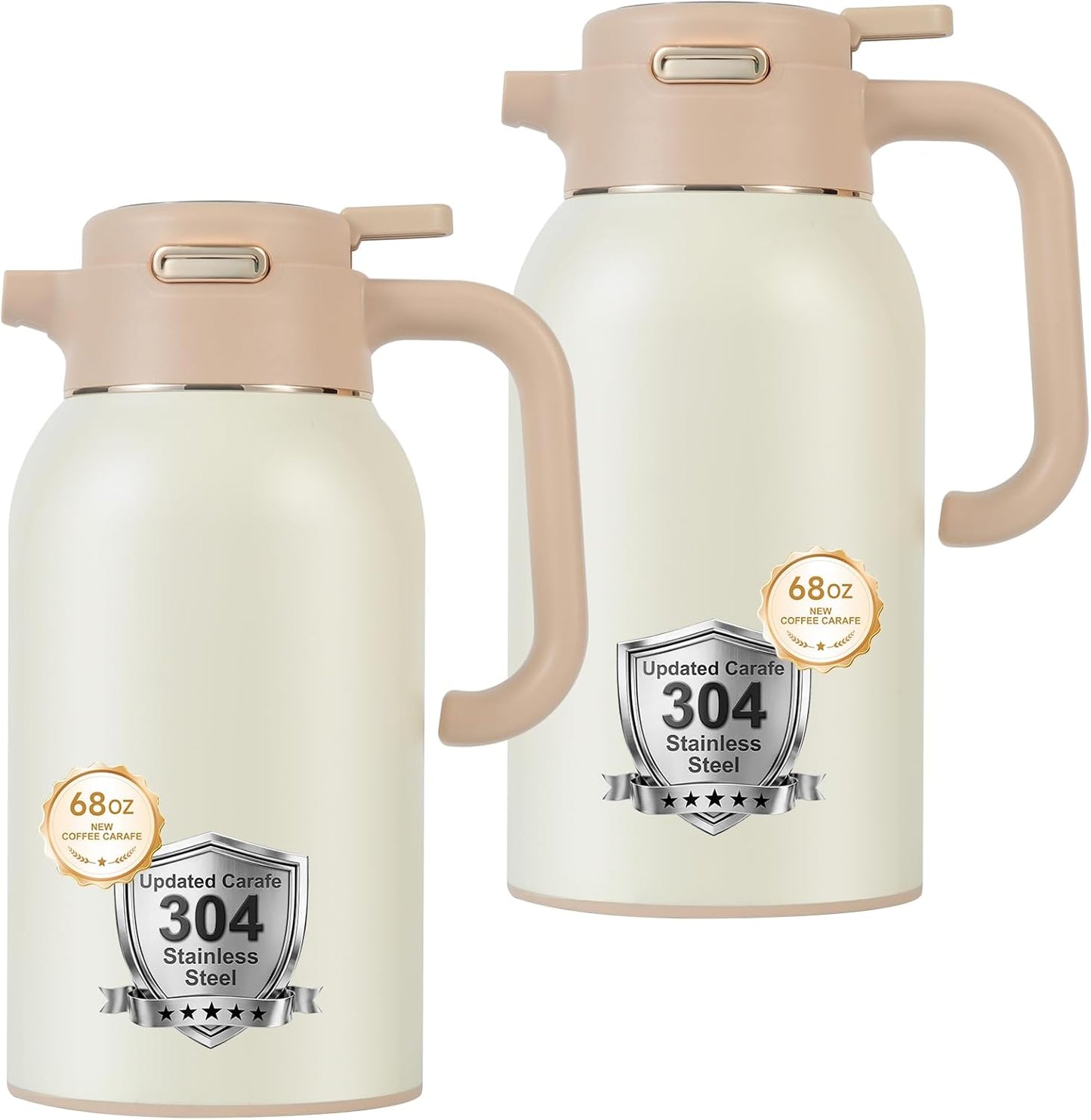 Jarra térmica café 68oz acero inox aislada blanco
