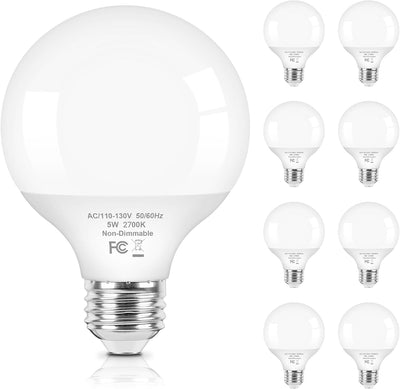 Bombillas LED G25 5W blanco cálido 2700K 600LM pack 8
