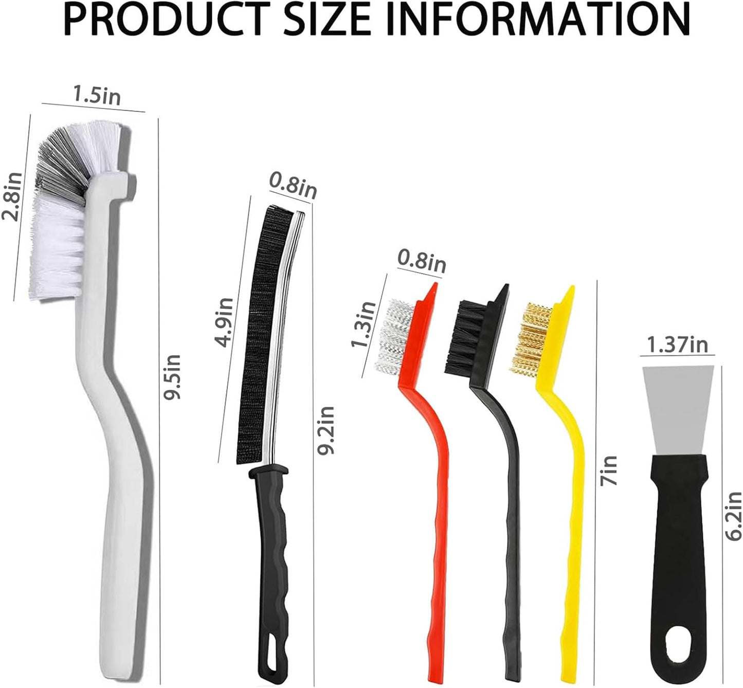 Cepillo hendiduras multifuncional para baño cocina hogar 6 pzas