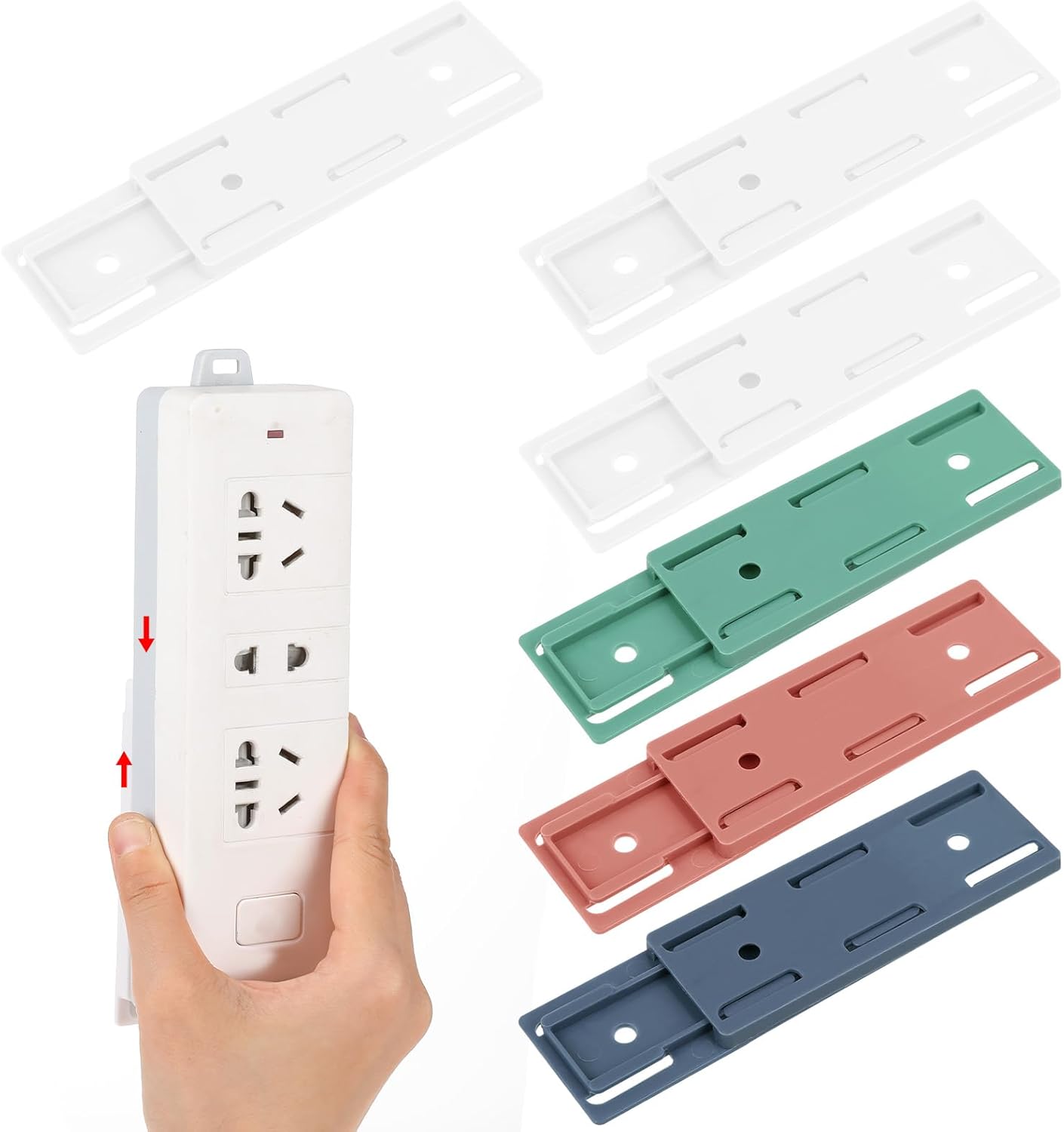 6 Soportes Regleta Autoadhesivos Sin Perforar Gestión Cables