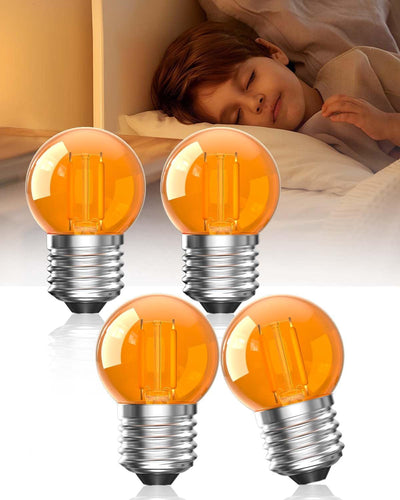 Bombilla LED G40 E26 ámbar 2000K luz cálida paquete 4
