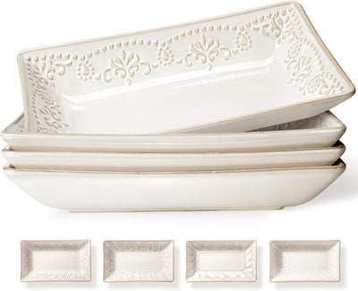 Set 4 Cuencos Cerámica Turquesa con Bandeja Acacia