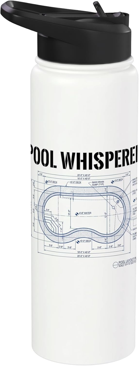 Bottella de agua acero inoxidable aislada para piscina