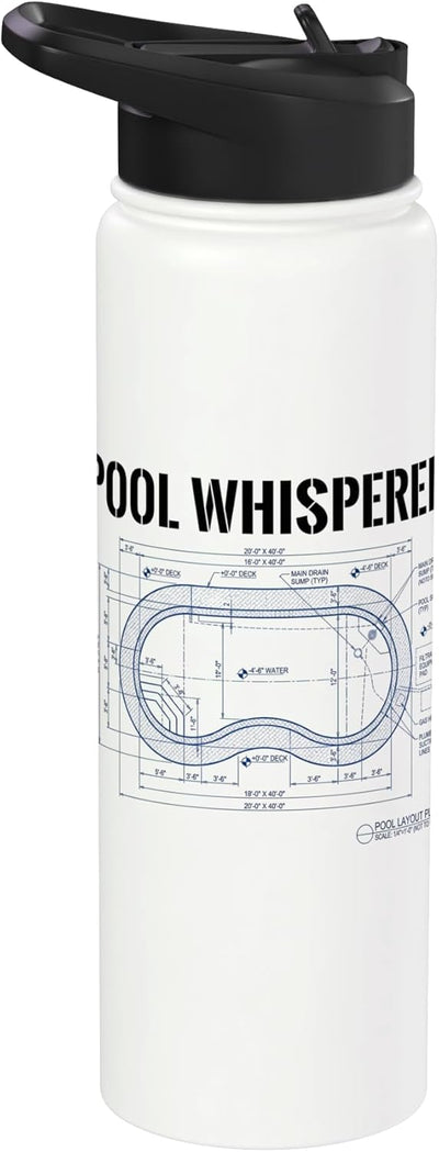 Bottella de agua acero inoxidable aislada para piscina