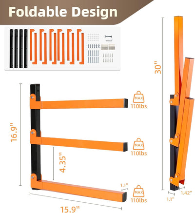 Estante pared madera soportes acero resistente garage taller