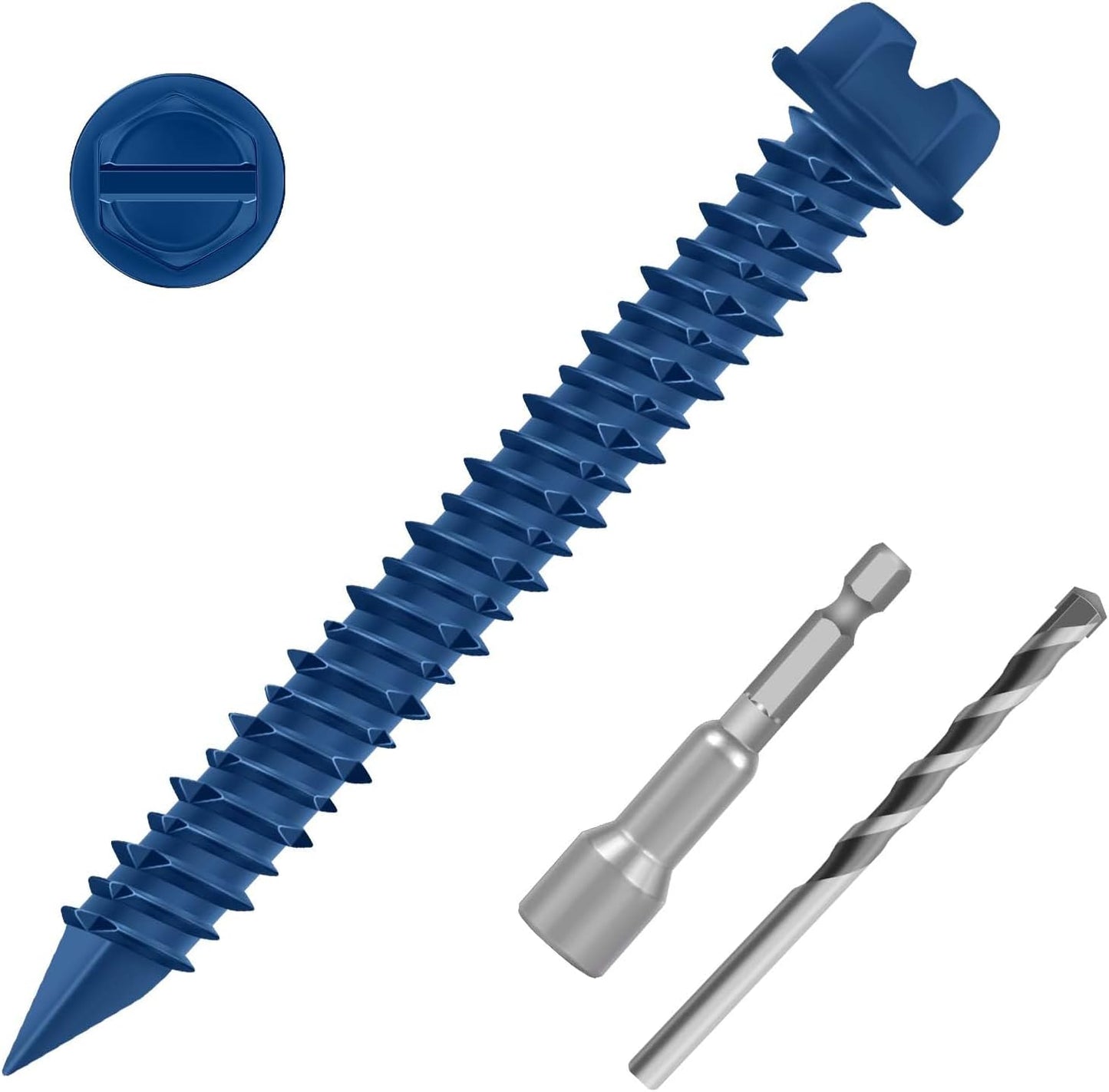 Kit anclaje hormigón cabeza hexagonal azul 3/16x1-3/4 50uds
