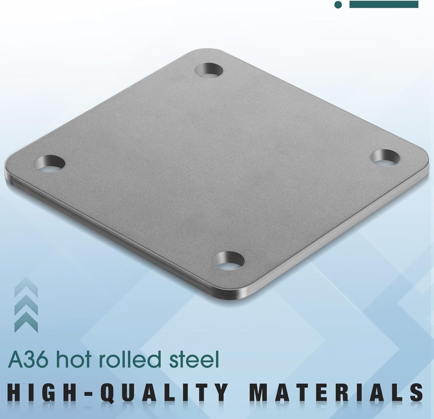Base placa acero A36 4 agujeros 3/8pulg hoja soldable 3/16pulg