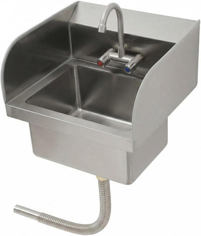 Fregadero comercial de acero inoxidable con protectores de salpicaduras