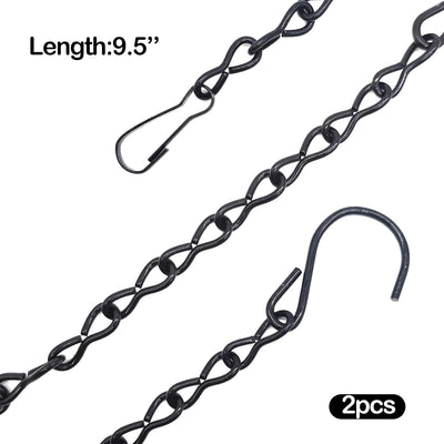 2 Cadenas Colgantes Negras 9.5pulg para Comederos Pájaros y Adornos