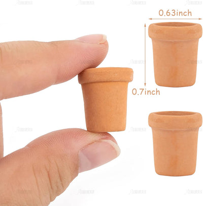 8 Macetas Arcilla para Jardín de Hadas Escala 1:12
