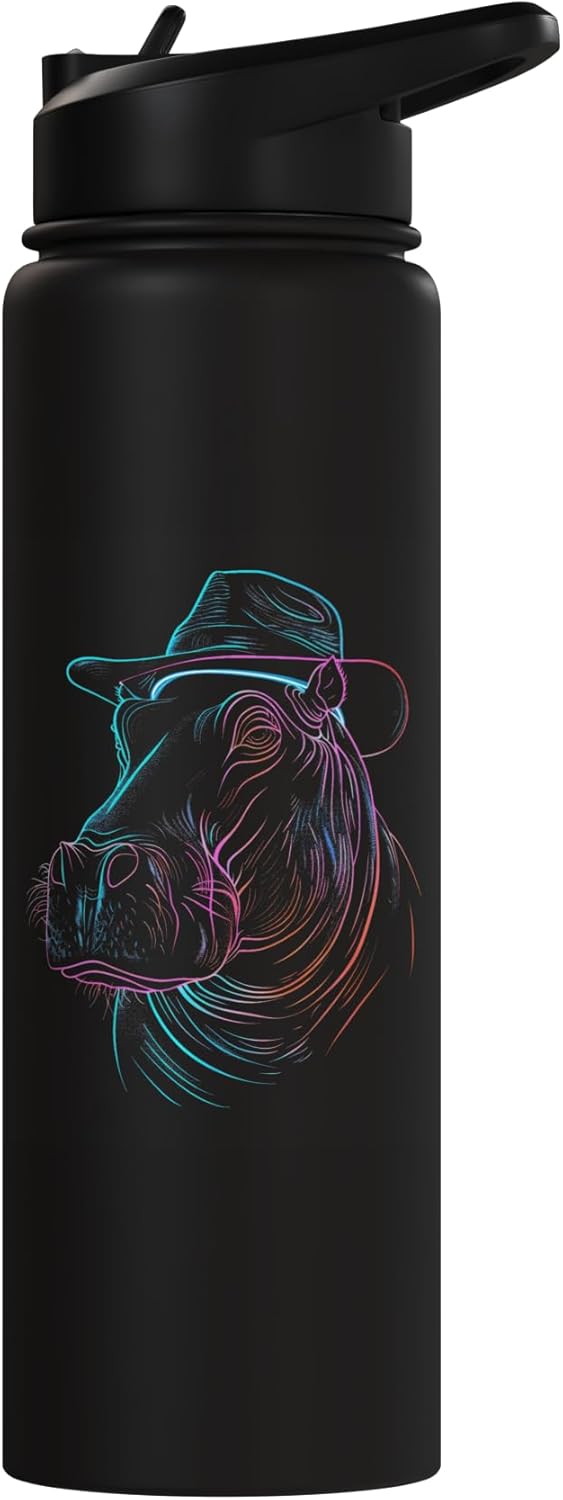 Vaso térmico acero inox con sombrero fedora colorido