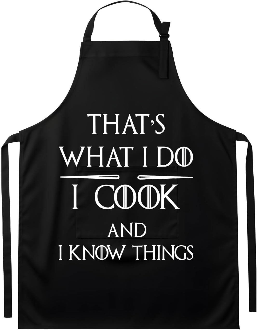 Apron cocina negro algodón mezcla con bolsillos ajustable