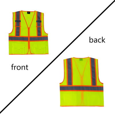Chaleco Hi Vis ANSI Clase 2 con bolsillos trabajo construcción