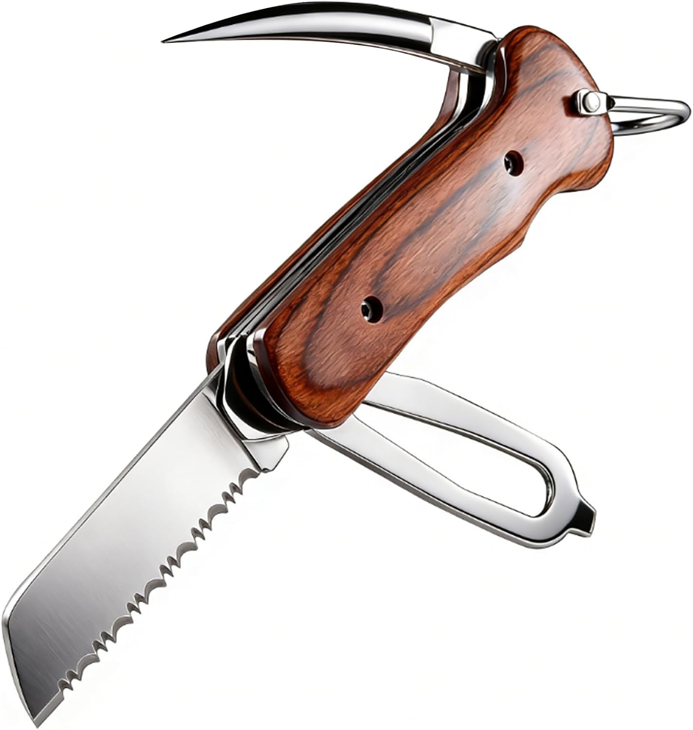 Cuchillo multiherramienta acero inox madera 5.9pulg