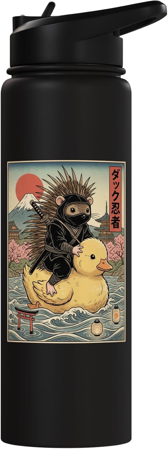 Botella de agua acero inoxidable arte ukiyo-e Japón