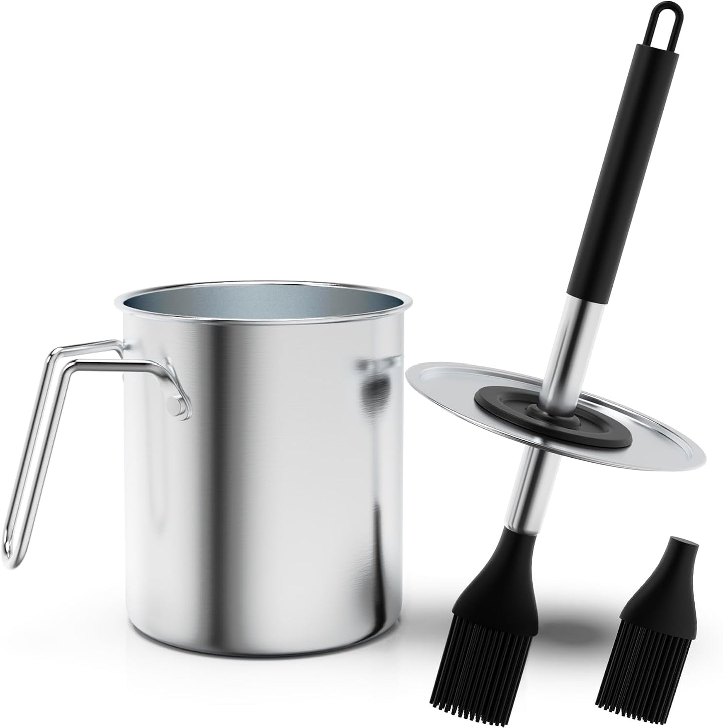 Juego olla ajustable y cepillo acero inox para parrilla