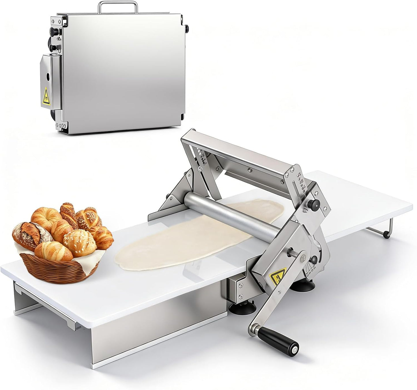 Máquina laminadora masa acero inox 15.5pulg ajustable