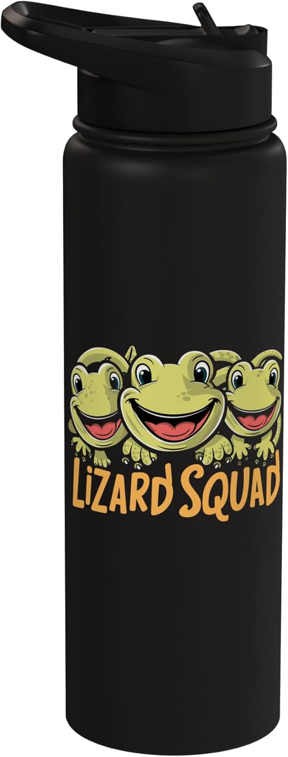 Botella de agua acero inoxidable con diseño de lagarto