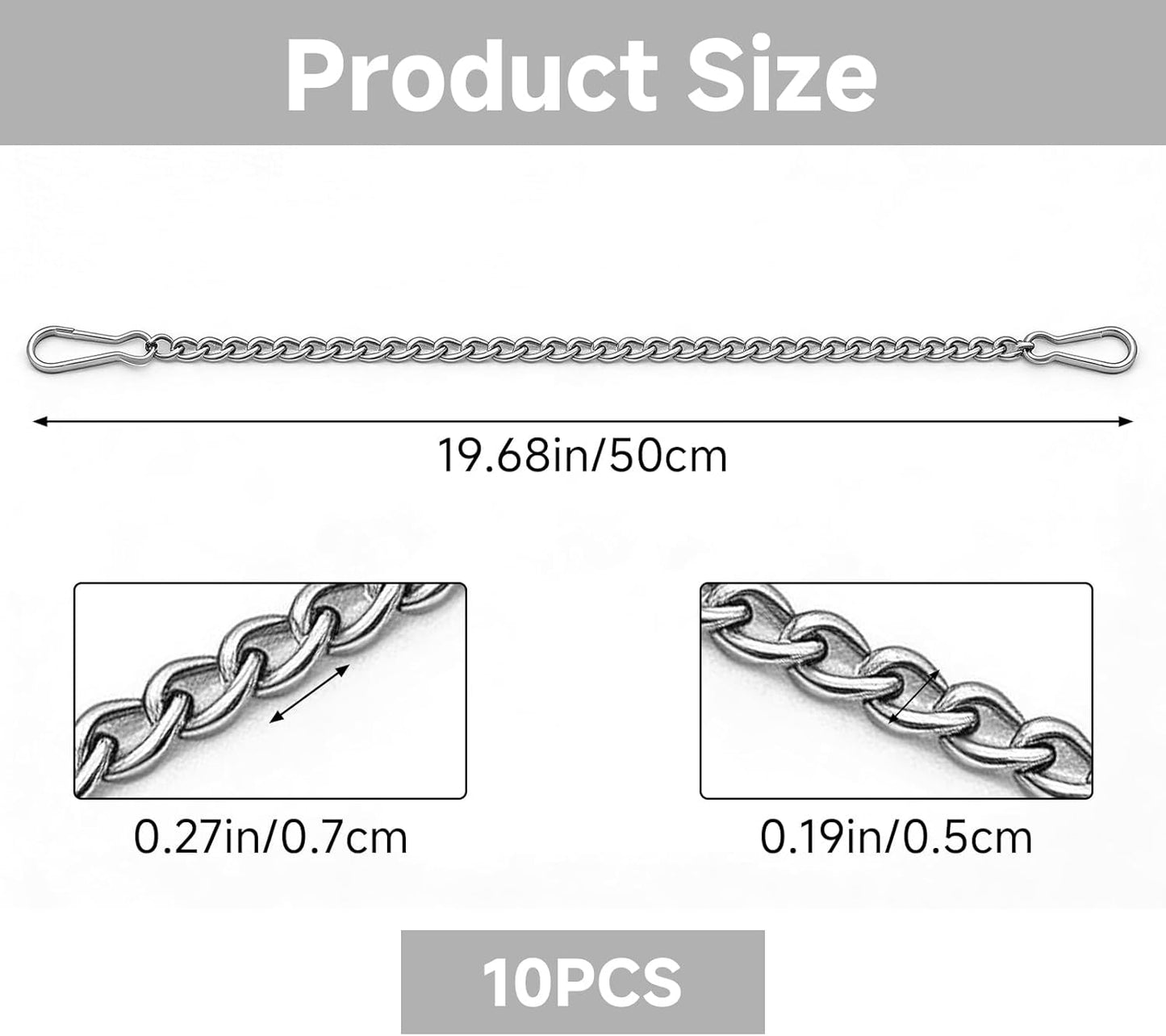 10 Cadenas Colgantes Cristal Manchado 20pulg con Ganchos
