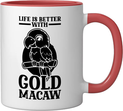 Taza Cerámica para Observación de Aves Roja/Blanca