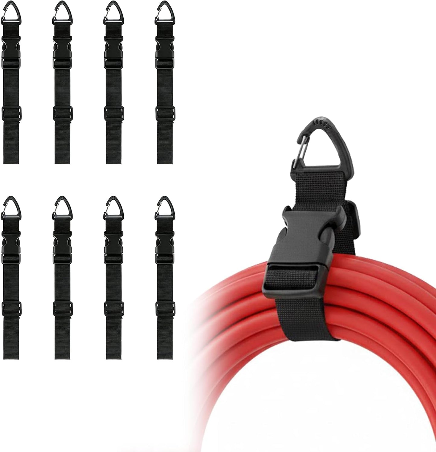 Pack 8 organiz. cables resistente 17pulg soporte pared garage