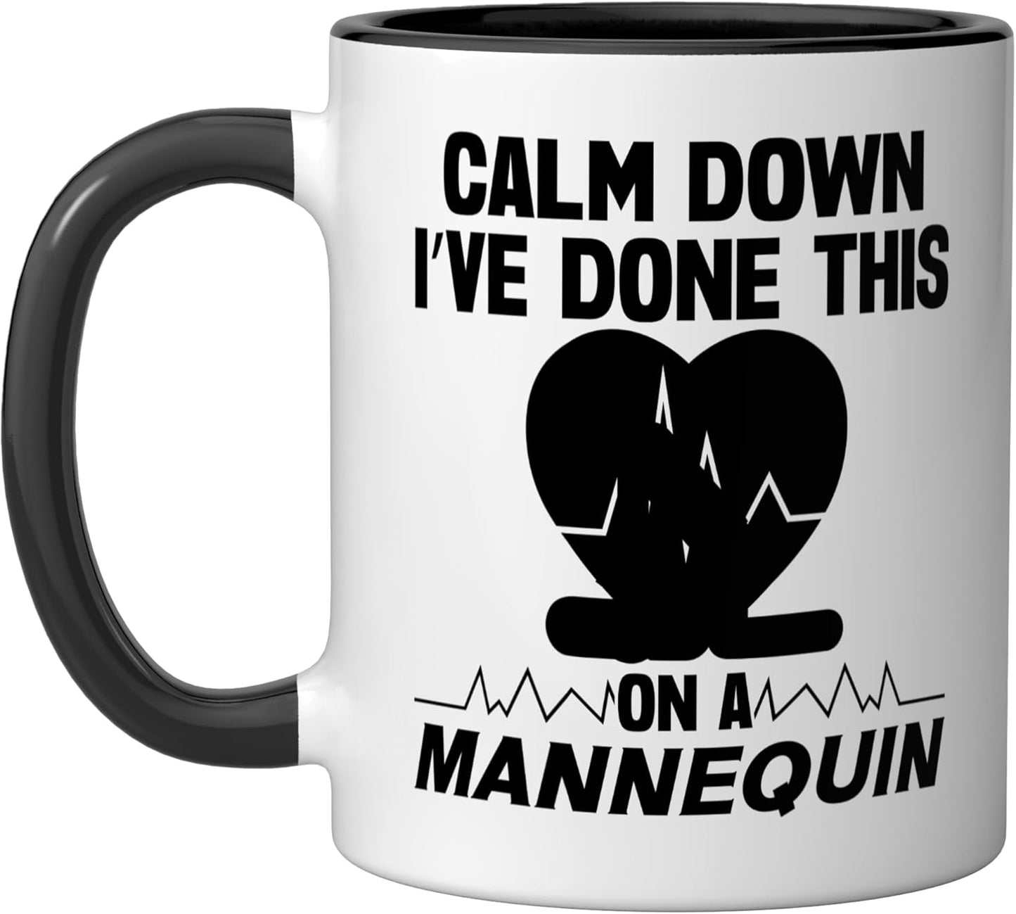 Taza Cerámica para Instructores CPR Negro/Blanco