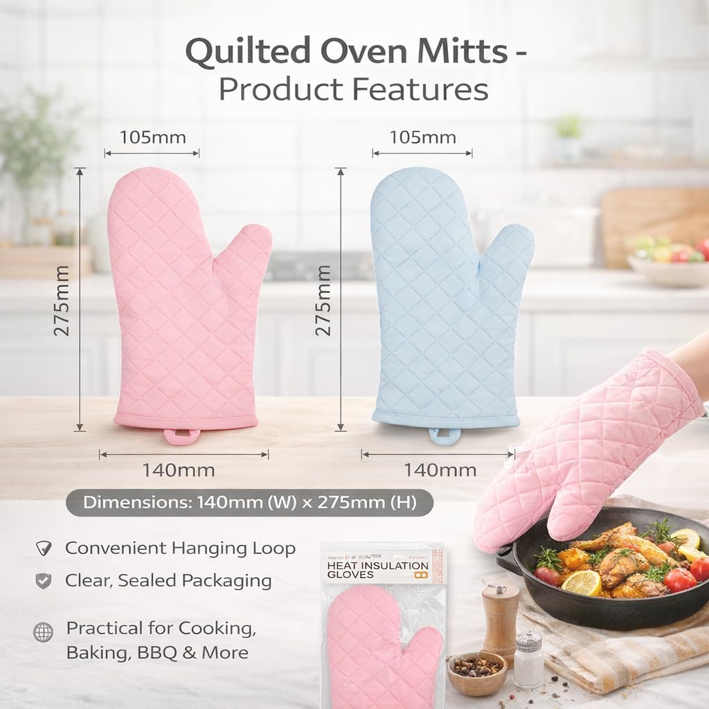Guantes horno acolchados algodón con agarre antiderrap