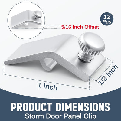 12 Clips Aluminio para Puerta Tormenta 5/16pulg Plateado