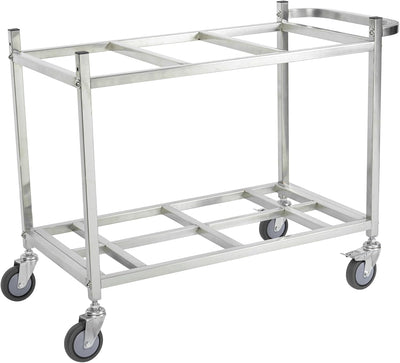 Carrito almacén acero inox 3 contenedores 10gal con ruedas