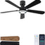 Ventilador techo 52pulg luz LED 6 vel rev motor silencioso