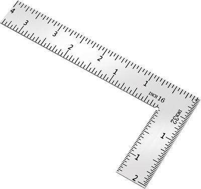 2 Pzas Regla L Acero Inox 4pulg Precisión Carpintería