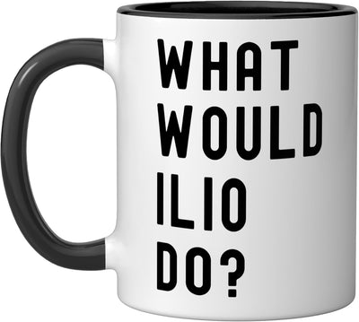 Taza de cerámica What Would Ilio Do? Negro/Blanco