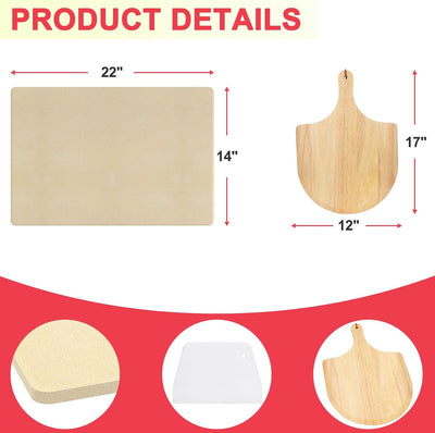 Piedra pizza universal 22x14pulg cordierita rectangular