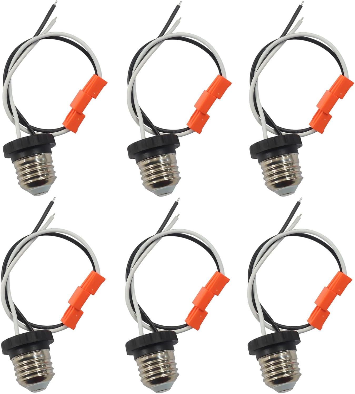 6 Adaptadores Enchufe E26 Base Macho Rosca Bombilla Led
