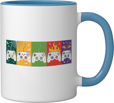Taza Cerámica Halloween Esqueleto Niños Juego Controles